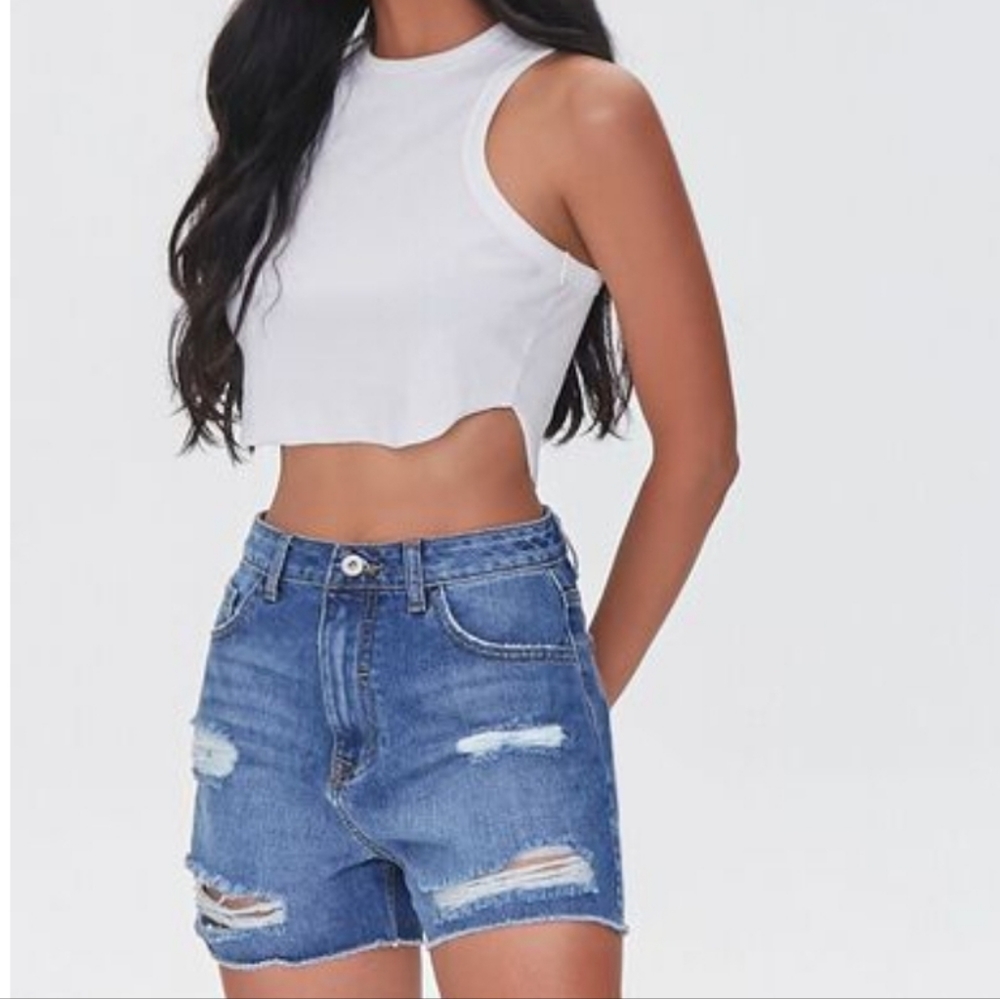 NWT Forever 21 Distressed Denim Shorts
